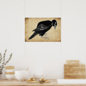 Katsushika Hokusai's Kraai 1814 Poster (Keuken)