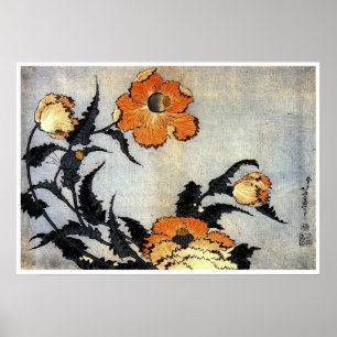 Katsushika Hokusai's papavers Poster