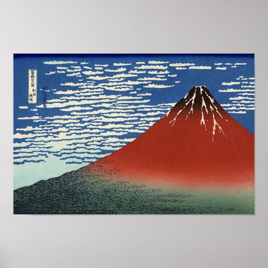 Katsushika Hokusai's Red Fuji Poster (Voorkant)