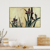 Katsushika Hokusai's Ukiyo-e Woodcut Print: Irises Poster (Keuken)