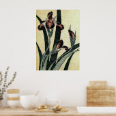 Katsushika Hokusai's Ukiyo-e Woodcut Print: Irises Poster (Keuken)