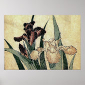Katsushika Hokusai's Ukiyo-e Woodcut Print: Irises Poster (Voorkant)