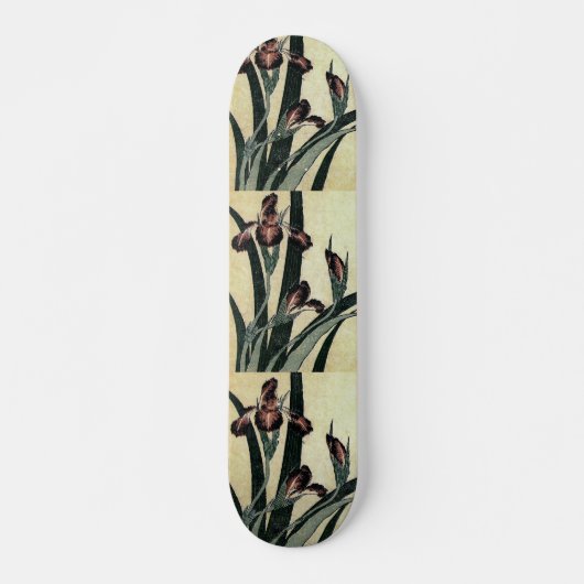 Katsushika Hokusai's Ukiyo-e Woodcut Print: Irises Skateboard (Voorkant)