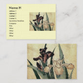 Katsushika Hokusai's Ukiyo-e Woodcut Print: Irises Visitekaartje (Voorkant / Achterkant)