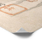 Katsushika Hokushu Konijn in het Sneeuw Poster (Hoek)