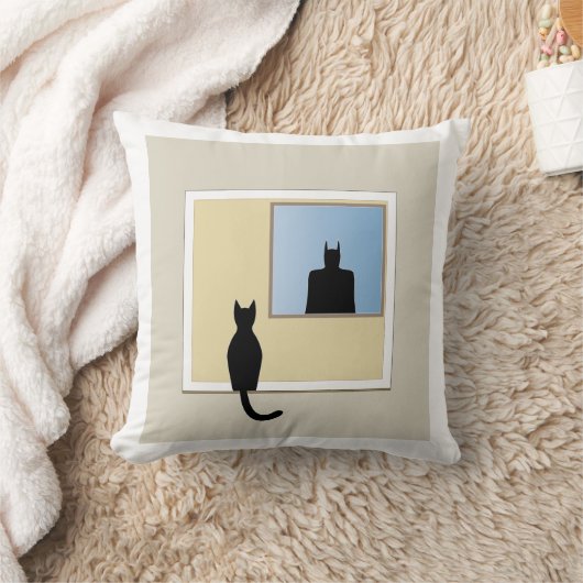 Katt i fönster kussen (Deken)