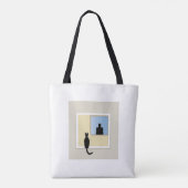 Katt i fönster tote bag (Achterkant)