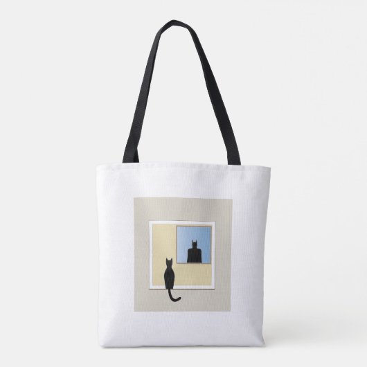 Katt i fönster tote bag (Achterkant)