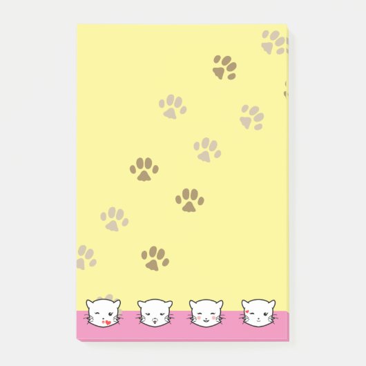 Katte-emoji-kunst 2 post-it® notes (Voorkant)