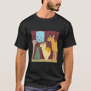 Katte Kameel & Llama Lieve Afbeelding Zeldzaam Vin T-shirt