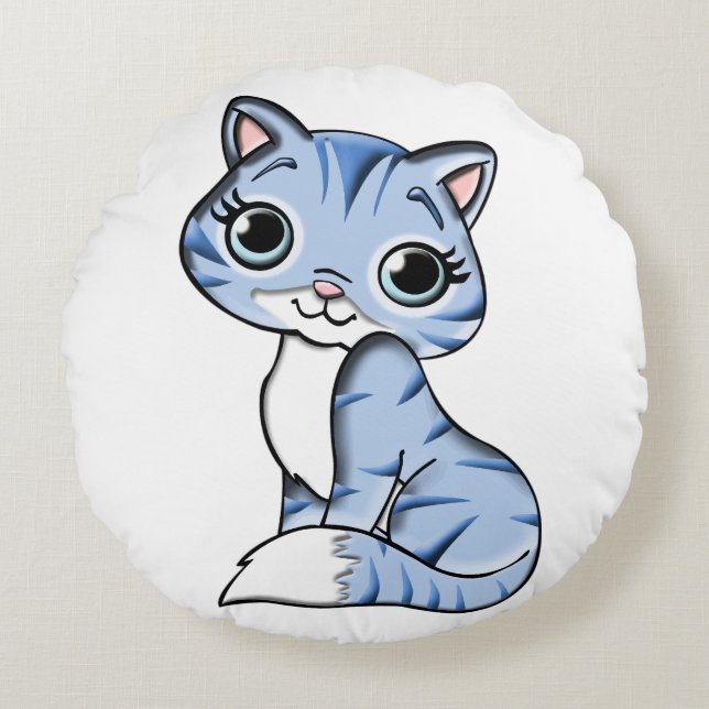 KATTE KATTE DOLL ROUND PILLOW ROND KUSSEN (Voorkant)