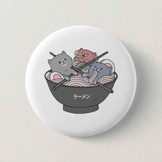 Katte Ramen Kawaii Ronde Button 5,7 Cm (Voorkant)