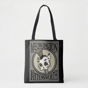 KATTE STEAMPUNK KITTY KATT ALLE OVER DE CANVAS TAS