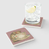 Katte Theekopje Schattig Vintage Victoriaans Stenen Onderzetter (Zijkant)