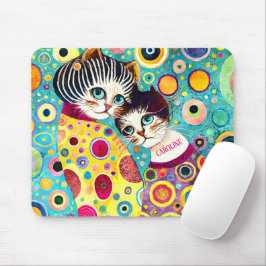Kattebelde gek abstract koel muismat