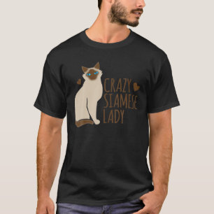 Kattebezitster met een Siamees kattenras T-shirt