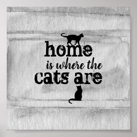 kattecitaat poster waterverf ontwerp (Voorkant)