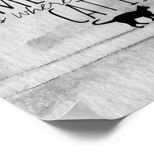 kattecitaat poster waterverf ontwerp (Hoek)