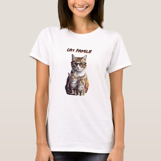 kattefamilie t-shirt (Voorkant)