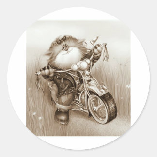 kattefietser ronde sticker
