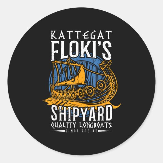 Kattegat Flokis Shipyard - Noordse mythologie & am Ronde Sticker (Voorkant)
