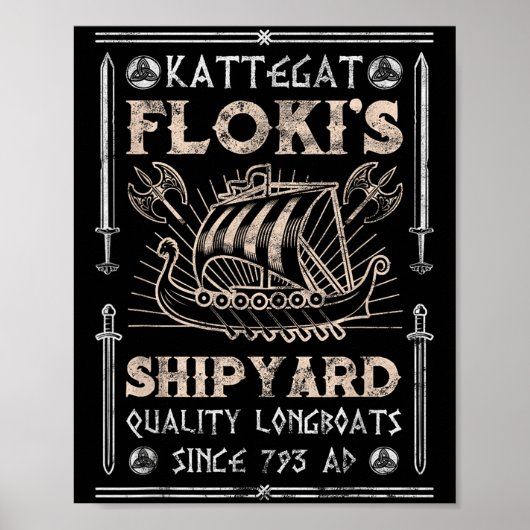 Kattegat Flokis Shipyard Nordic Mythology Viking Poster (Voorkant)