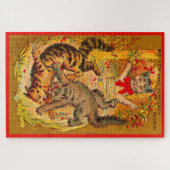kattegevecht legpuzzel (Horizontaal)