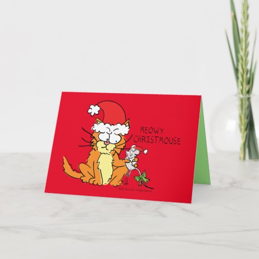 Kattegrappige Kerst Cartoon Cute Muis Kaart (Voorkant)