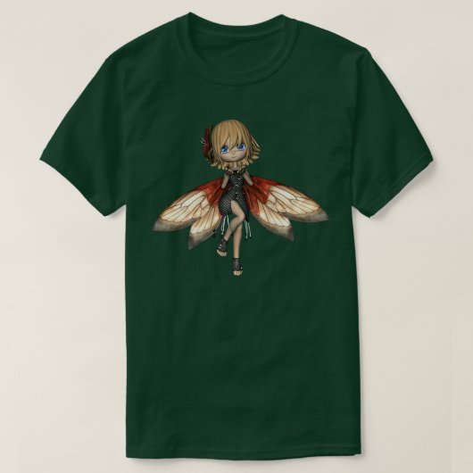 katteharige fee grunge manga firy mannen vrouwen t-shirt (Design voorkant)