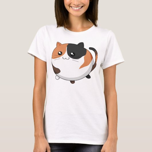 kattekattekatje van Kawaii Calico T-shirt (Voorkant)