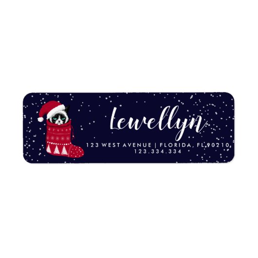 kattekerstkaartje etiket (Voorkant)