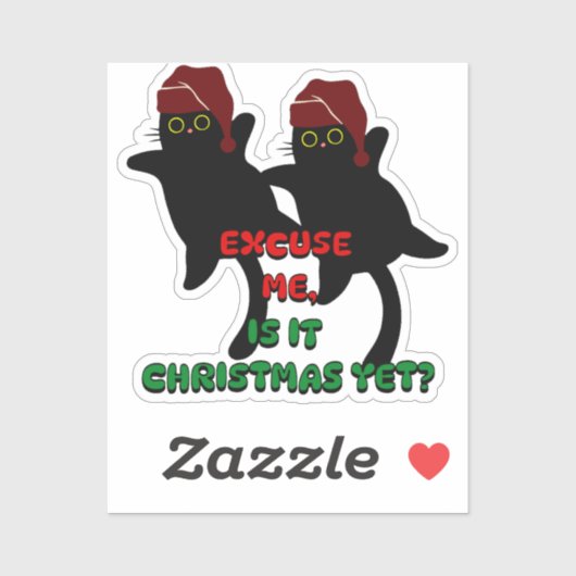kattekerstmis , is het al kerstmis ? sticker (Vel)