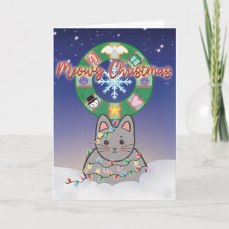 Kattekerstmis Kat Feestdagen Kaart