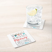 'Kattekerstmis' Katten in Geweiën Kerstpret Kartonnen Onderzetters (Insitu)