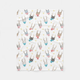 'Kattekerstmis' Katten in Geweien Patroon voor de  Fleece Deken