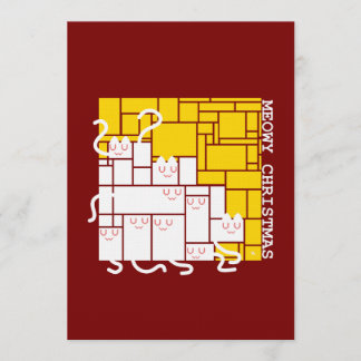 Kattekerstmis vierkante katten kaart