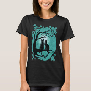 kattekoppel naar volle maan t-shirt