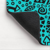 Kattekruid Dromen - Zwart op Blauw 00CCCC Muismat (Hoek)