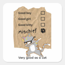 Kattekwaad Vierkante Sticker