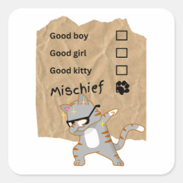 Kattekwaad Vierkante Sticker