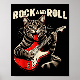 Kattelektrische gitaar Rock And Roll Rocker Kitten Poster
