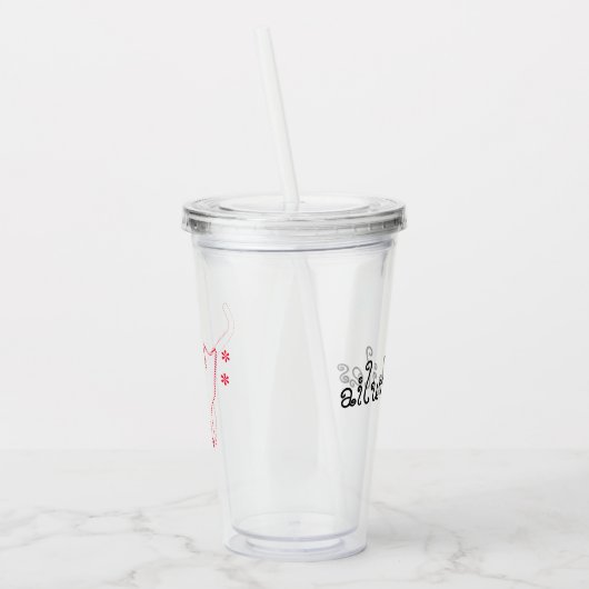 kattelijntje acryl drinkbeker (Links)