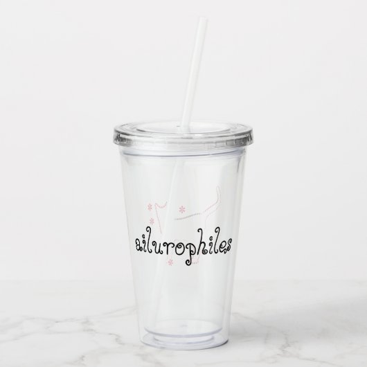 kattelijntje acryl drinkbeker (Achterkant)