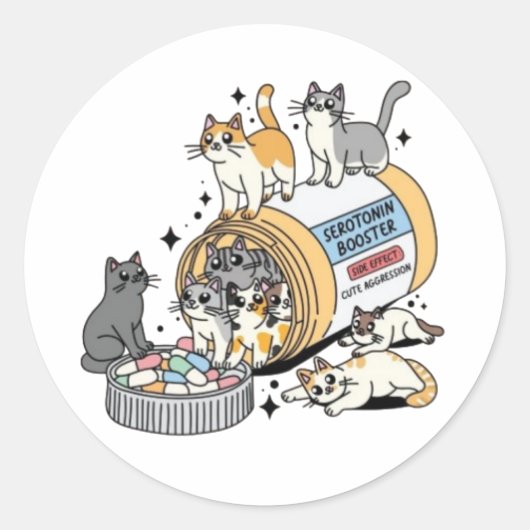 kattemoeder ronde sticker (Voorkant)