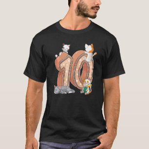 Katten 10e Verjaardagsfeestje Tien 10 Jaar Oud Kit T-shirt