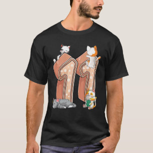 Katten 11e verjaardagsfeestje Elf 11 jaar oude kit T-shirt