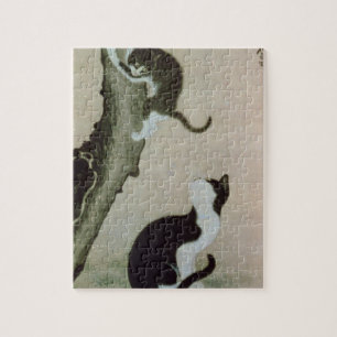 Katten, 17e eeuw (inkt op zijde) legpuzzel