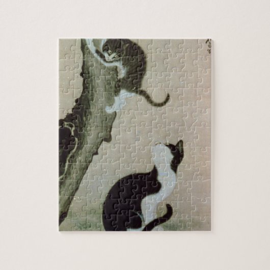 Katten, 17e eeuw (inkt op zijde) legpuzzel (Verticaal)