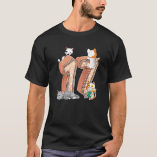Katten 17e Verjaardagsfeestje Zeventien 17 Jaar Ou T-shirt