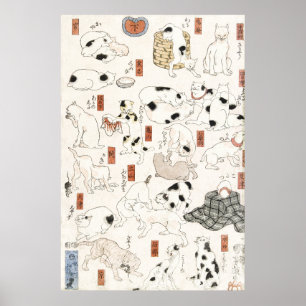 Katten (1847-1850) Utagawa Kuniyoshi. Poster